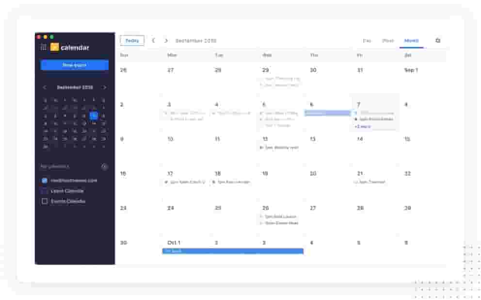 Schedule meetings and organize your day with a help of a calendar